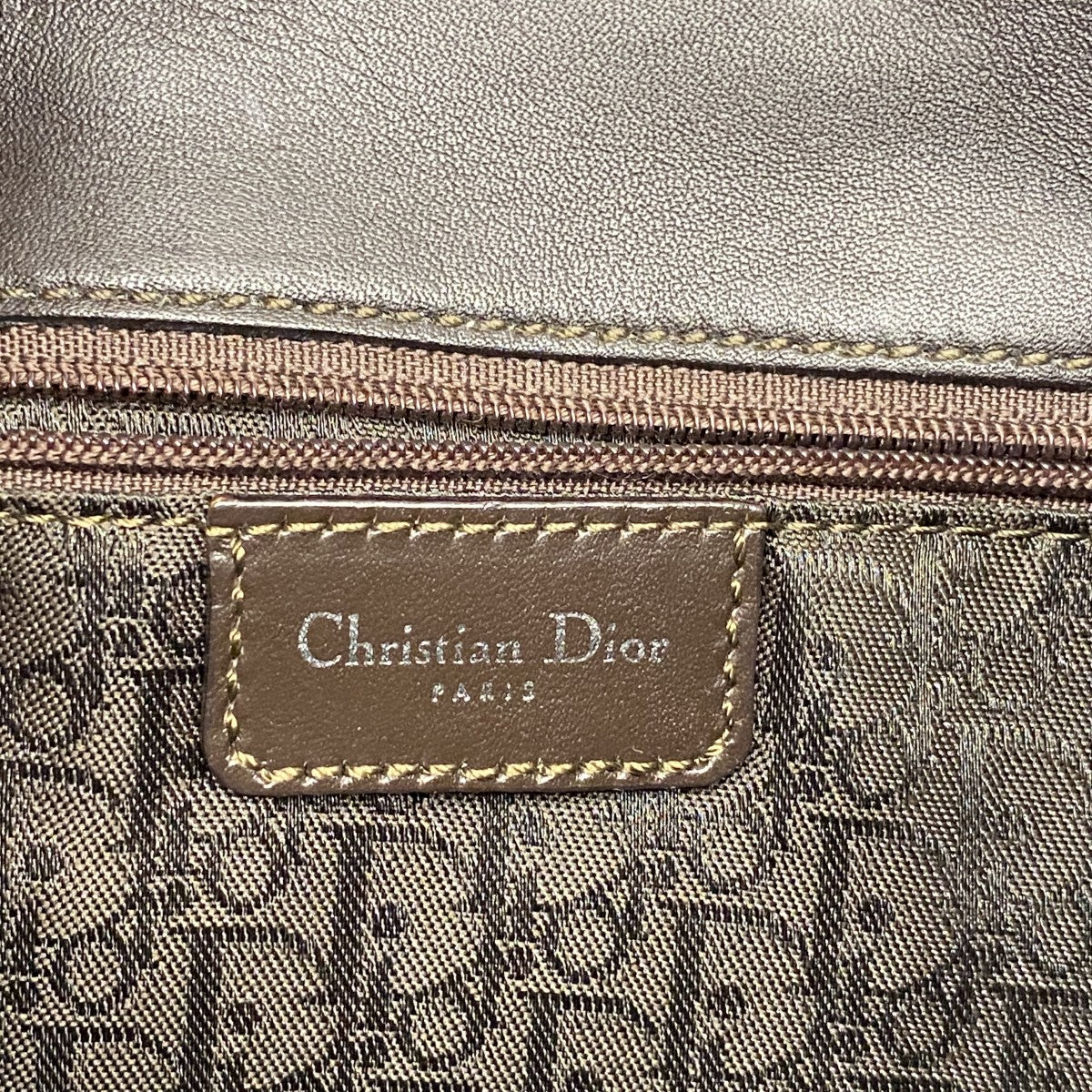 【5pa0883-h】クリスチャンディオール ショルダーバッグ ストリートシック レザー ダークブラウン シルバー金具【中古】レディース