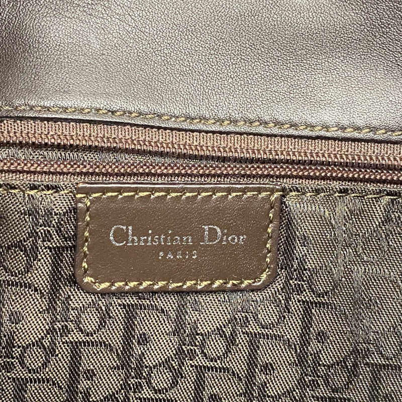 【5pa0883-h】クリスチャンディオール ショルダーバッグ ストリートシック レザー ダークブラウン シルバー金具【中古】レディース