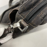 【5pa0887】グッチ ショルダーバッグ 28562 デニム ダークブラウン シルバー金具【中古】レディース