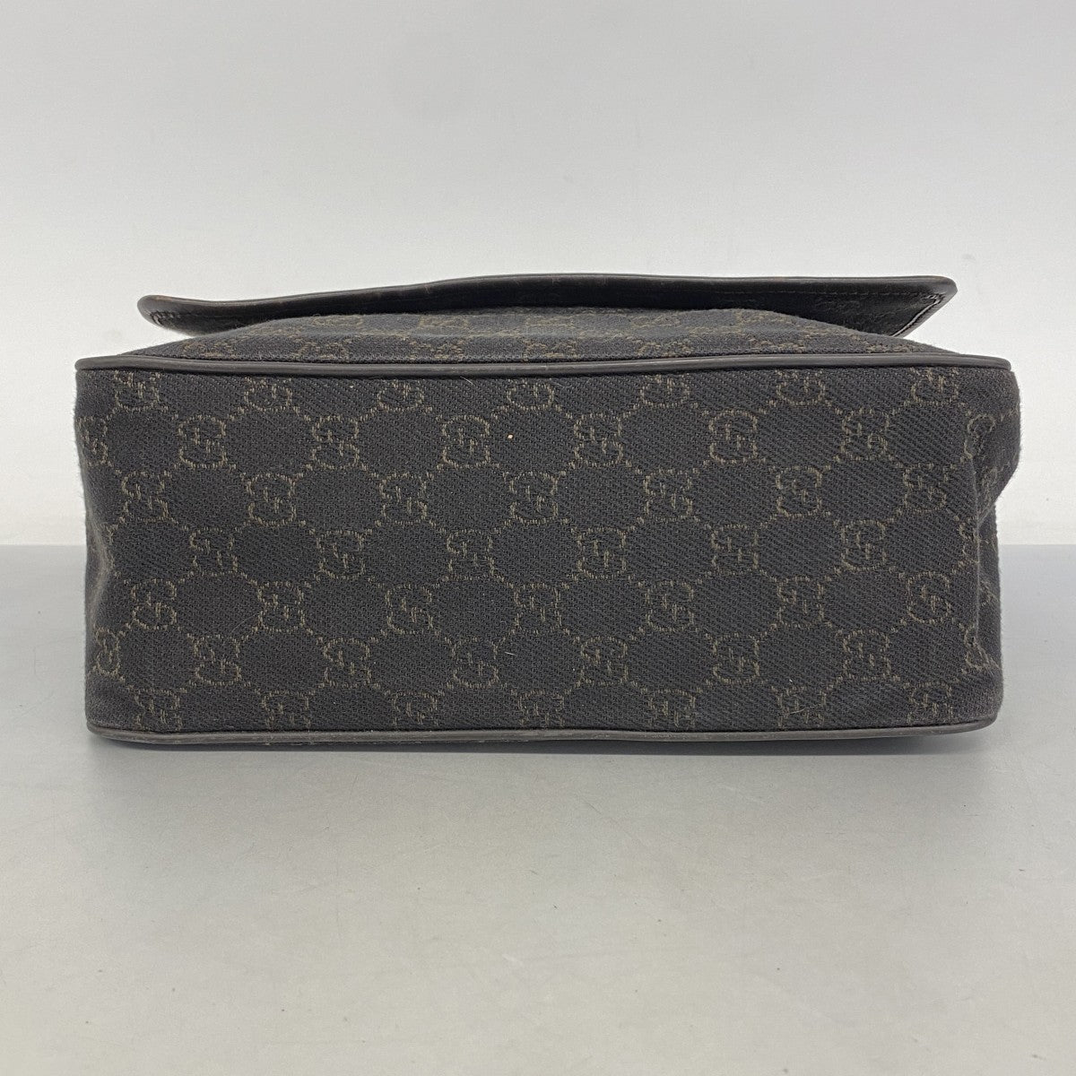 【5pa0887】グッチ ショルダーバッグ 28562 デニム ダークブラウン シルバー金具【中古】レディース