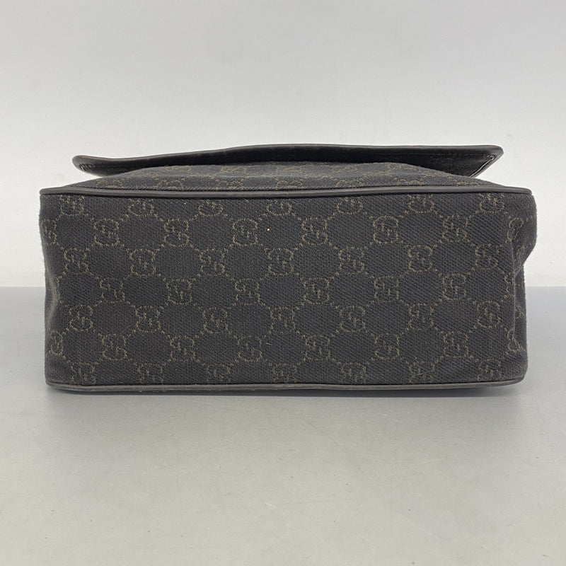 【5pa0887】グッチ ショルダーバッグ 28562 デニム ダークブラウン シルバー金具【中古】レディース