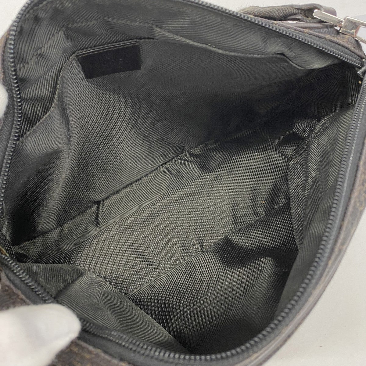 【5pa0887】グッチ ショルダーバッグ 28562 デニム ダークブラウン シルバー金具【中古】レディース