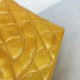 【5pa0915】シャネル トートバッグ 復刻トート パテントレザー イエロー シルバー金具【中古】レディース