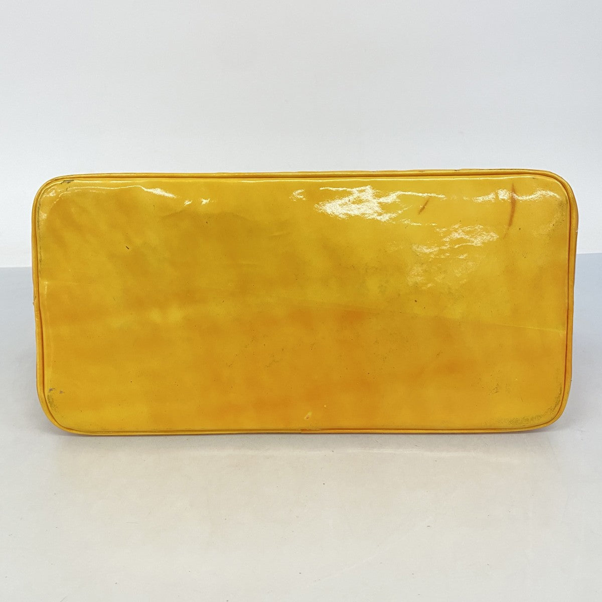 【5pa0915】シャネル トートバッグ 復刻トート パテントレザー イエロー シルバー金具【中古】レディース