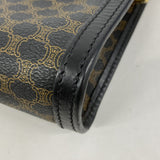 【5pa0916】セリーヌ クラッチバッグ マカダム PVC ブラック ブラウン ゴールド金具【中古】メンズ