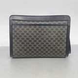 【5pa0916】セリーヌ クラッチバッグ マカダム PVC ブラック ブラウン ゴールド金具【中古】メンズ