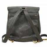 【5pa0953-h】シャネル リュック・デイパック キャビアスキン ブラック ゴールド金具【中古】レディース