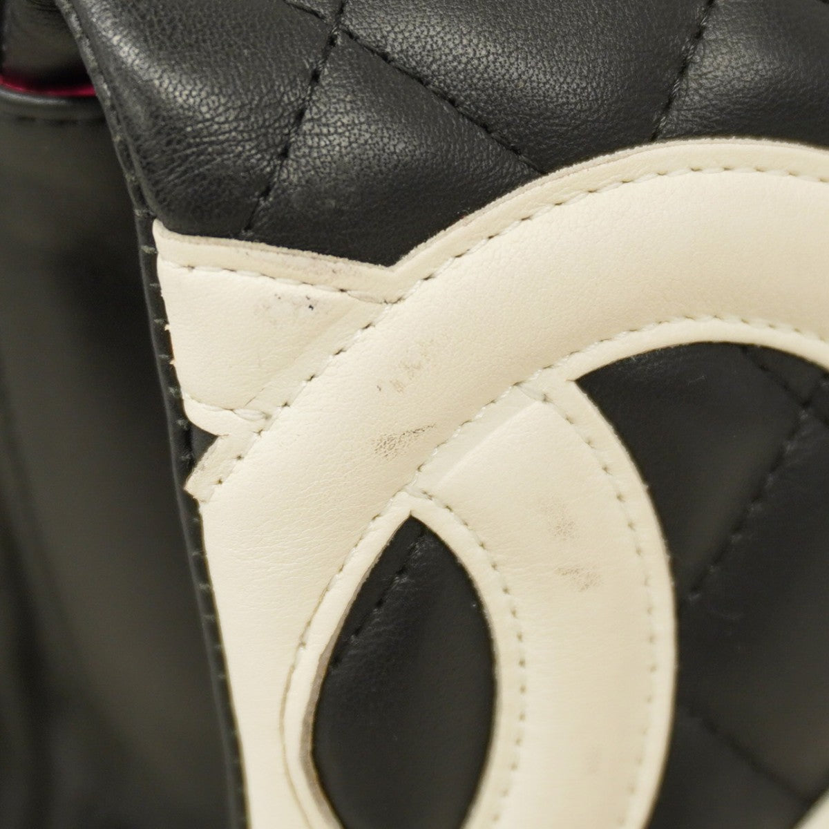 【5pa0954-h】シャネル トートバッグ カンボン マルチポケット ラムスキン ブラック シルバー金具【中古】レディース