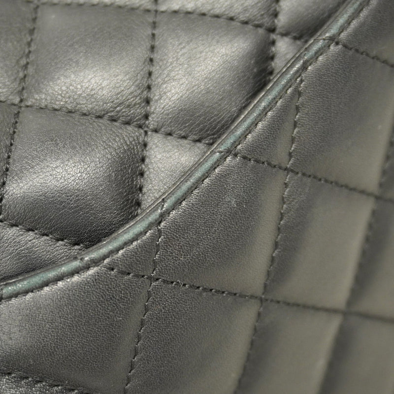 【5pa0954-h】シャネル トートバッグ カンボン マルチポケット ラムスキン ブラック シルバー金具【中古】レディース