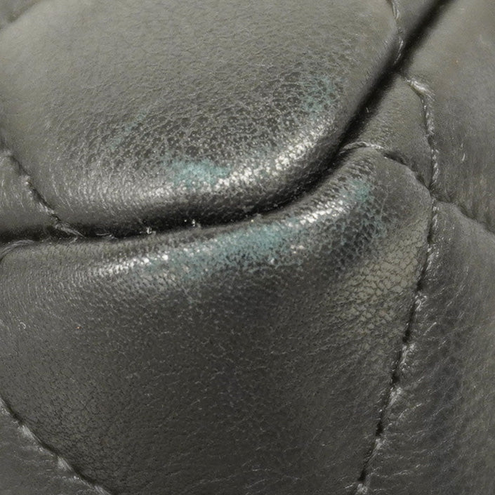 【5pa0954-h】シャネル トートバッグ カンボン マルチポケット ラムスキン ブラック シルバー金具【中古】レディース