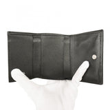 【5pa0955-h】シャネル 三つ折り財布 マトラッセ キャビアスキン ブラック シルバー金具【中古】レディース