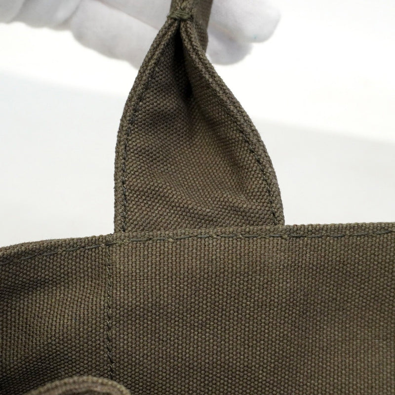 【5pa0968-h】プラダ トートバッグ カナパ キャンバス グリーン ゴールド金具【中古】レディース