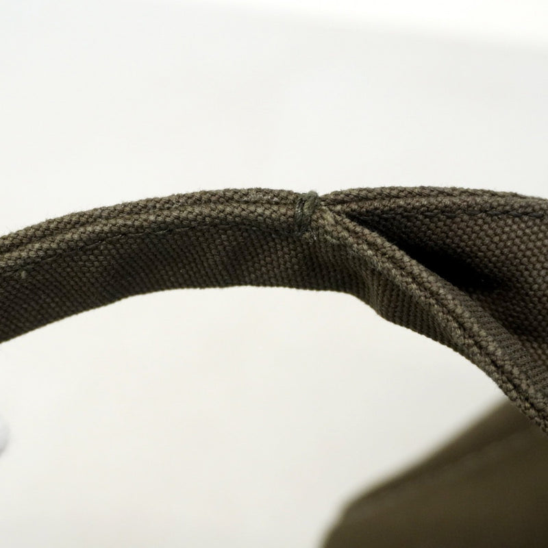 【5pa0968-h】プラダ トートバッグ カナパ キャンバス グリーン ゴールド金具【中古】レディース