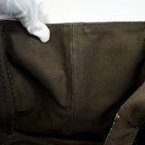 【5pa0968-h】プラダ トートバッグ カナパ キャンバス グリーン ゴールド金具【中古】レディース