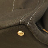 【5pa0968-h】プラダ トートバッグ カナパ キャンバス グリーン ゴールド金具【中古】レディース