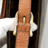 【5pa0969-h】セリーヌ ショルダーバッグ マカダム PVC ブラウン ゴールド金具【中古】レディース