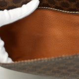 【5pa0969-h】セリーヌ ショルダーバッグ マカダム PVC ブラウン ゴールド金具【中古】レディース