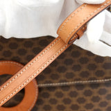 【5pa0969-h】セリーヌ ショルダーバッグ マカダム PVC ブラウン ゴールド金具【中古】レディース