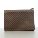 【5pa0969-h】セリーヌ ショルダーバッグ マカダム PVC ブラウン ゴールド金具【中古】レディース