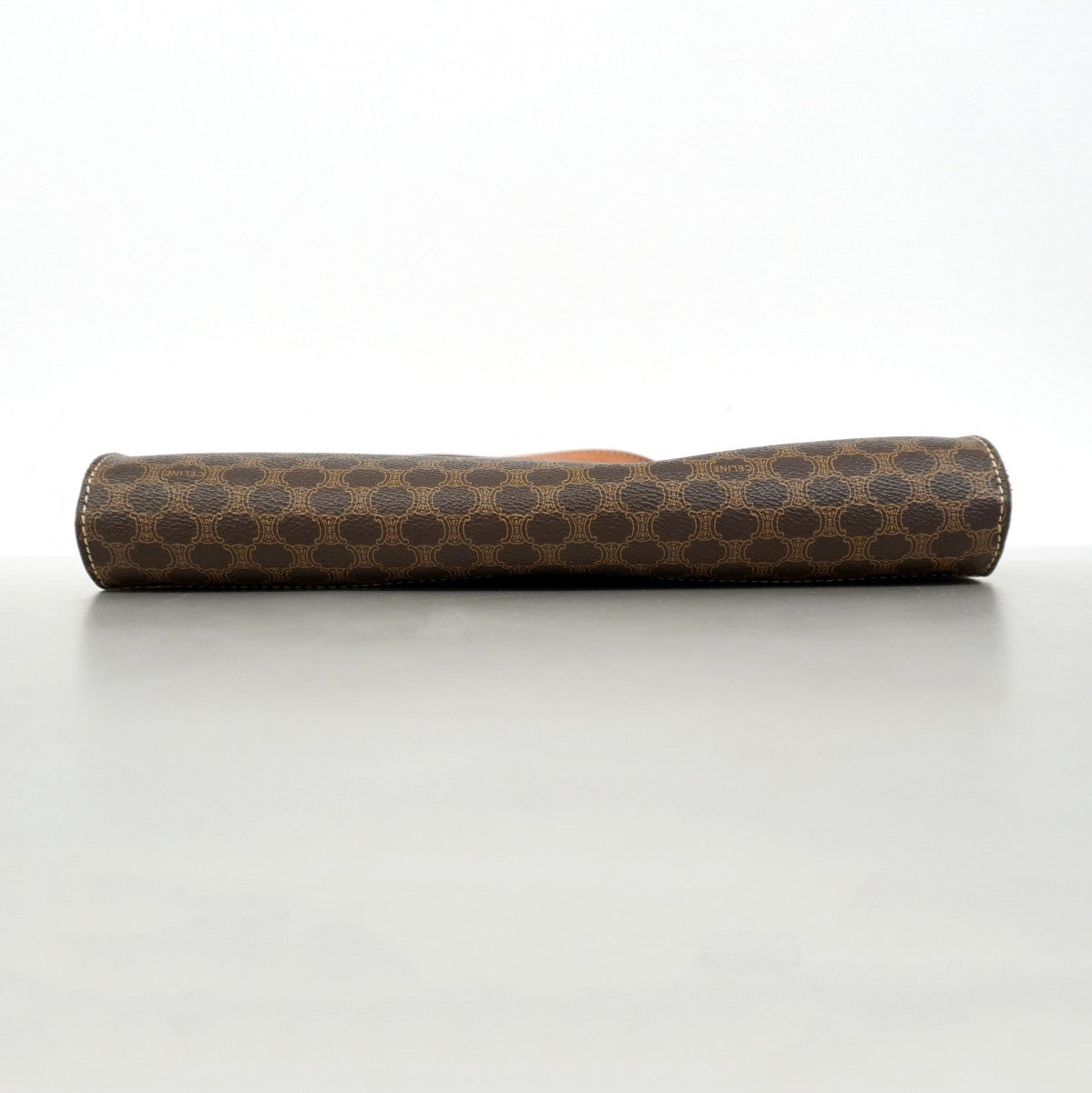 【5pa0969-h】セリーヌ ショルダーバッグ マカダム PVC ブラウン ゴールド金具【中古】レディース