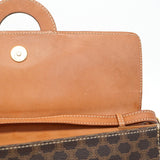 【5pa0969-h】セリーヌ ショルダーバッグ マカダム PVC ブラウン ゴールド金具【中古】レディース