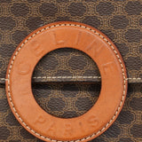 【5pa0969-h】セリーヌ ショルダーバッグ マカダム PVC ブラウン ゴールド金具【中古】レディース