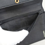 【5pa0970-h】シャネル 三つ折り財布 レザー ブラック ゴールド金具【中古】レディース