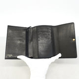 【5pa0970-h】シャネル 三つ折り財布 レザー ブラック ゴールド金具【中古】レディース