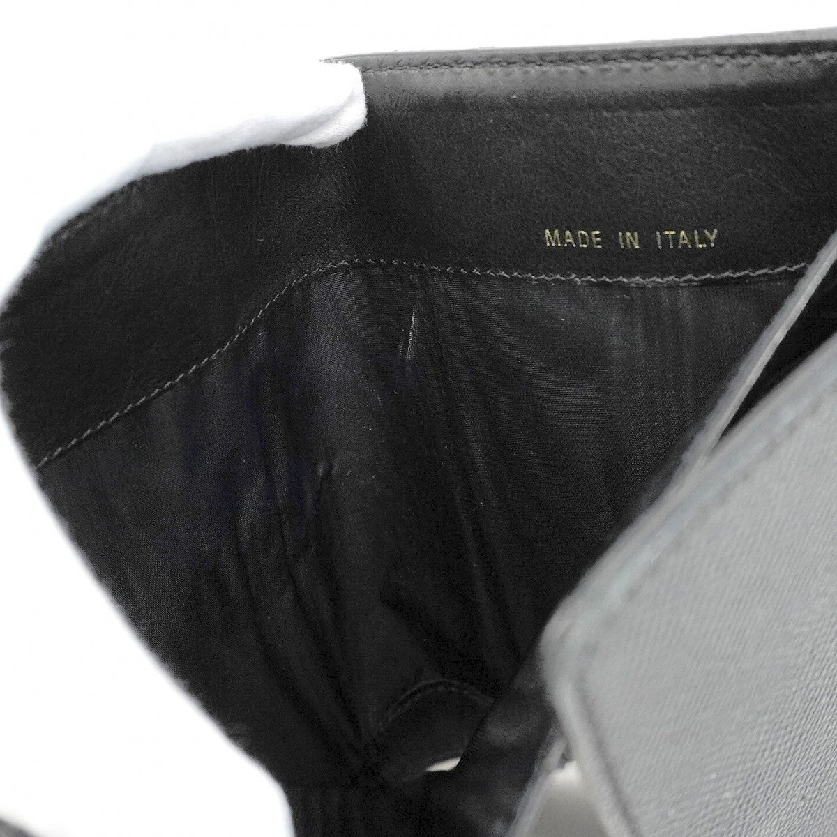 【5pa0970-h】シャネル 三つ折り財布 レザー ブラック ゴールド金具【中古】レディース