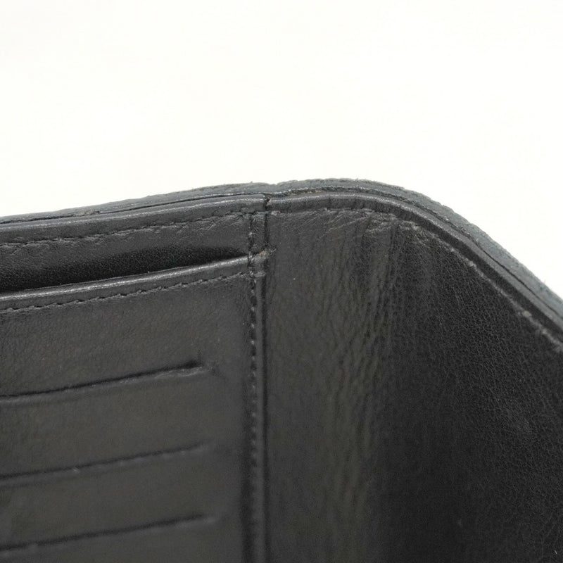 【5pa0970-h】シャネル 三つ折り財布 レザー ブラック ゴールド金具【中古】レディース