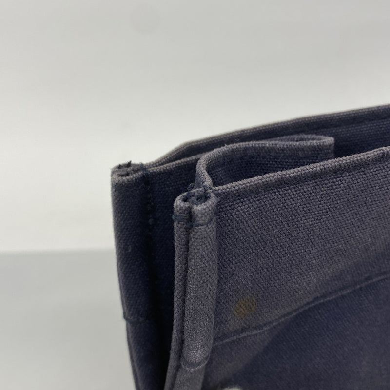 【5pa0983】エルメス トートバッグ フールトゥGM キャンバス ネイビー グリーン シルバー金具【中古】レディース