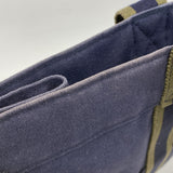 【5pa0983】エルメス トートバッグ フールトゥGM キャンバス ネイビー グリーン シルバー金具【中古】レディース