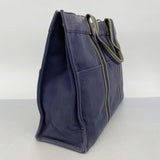 【5pa0983】エルメス トートバッグ フールトゥGM キャンバス ネイビー グリーン シルバー金具【中古】レディース