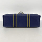 【5pa0983】エルメス トートバッグ フールトゥGM キャンバス ネイビー グリーン シルバー金具【中古】レディース
