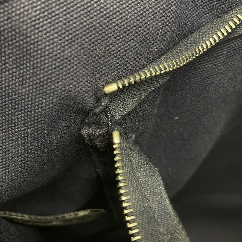 【5pa0983】エルメス トートバッグ フールトゥGM キャンバス ネイビー グリーン シルバー金具【中古】レディース