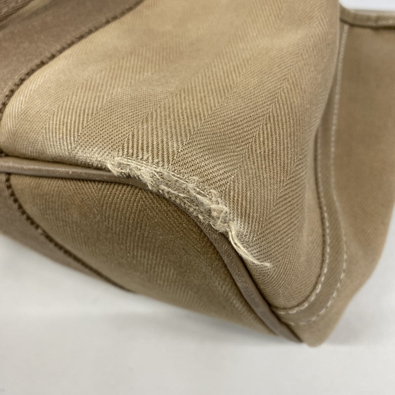 【5pa0984】エルメス トートバッグ ヴァルパライソPM トワルシェブロン エトゥープ シルバー金具【中古】レディース