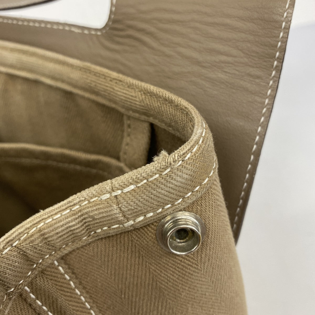 【5pa0984】エルメス トートバッグ ヴァルパライソPM トワルシェブロン エトゥープ シルバー金具【中古】レディース