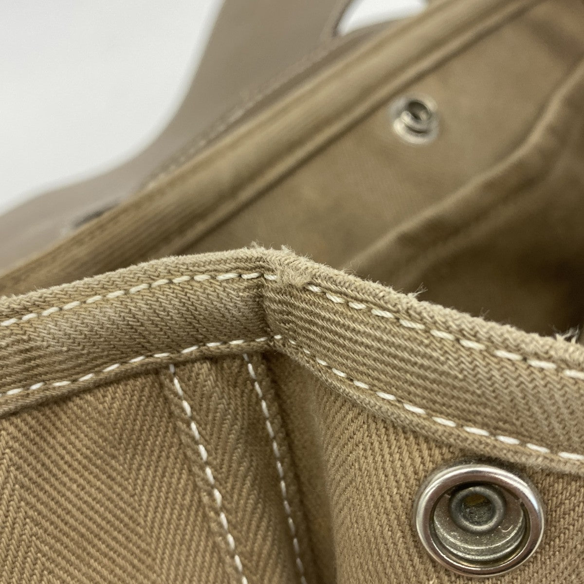 【5pa0984】エルメス トートバッグ ヴァルパライソPM トワルシェブロン エトゥープ シルバー金具【中古】レディース