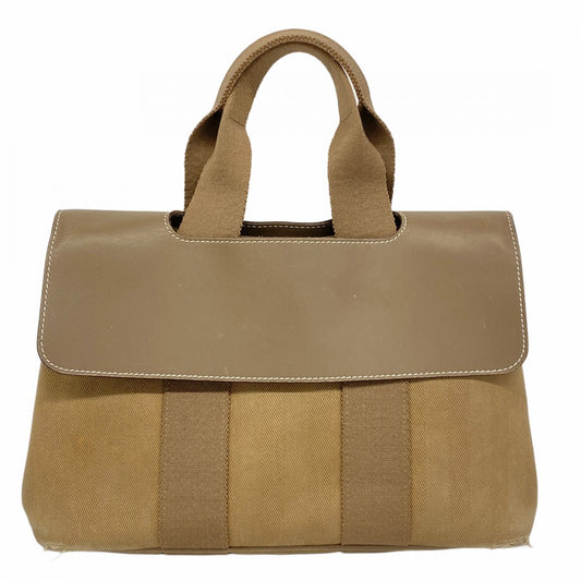 【5pa0984】エルメス トートバッグ ヴァルパライソPM トワルシェブロン エトゥープ シルバー金具【中古】レディース