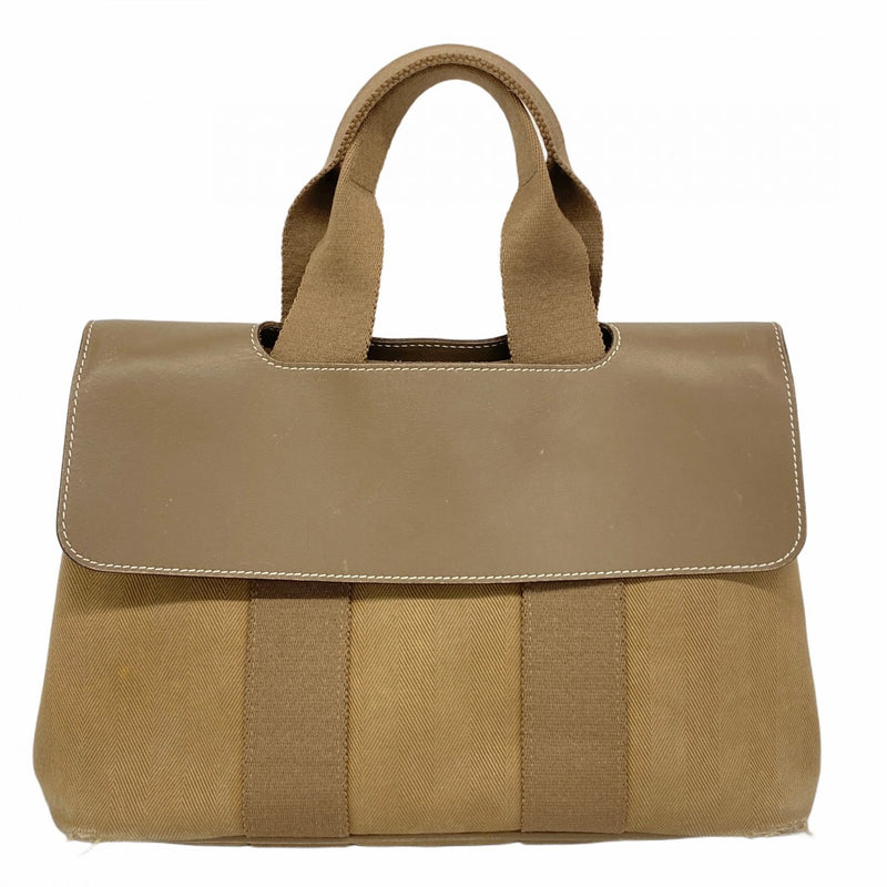 【5pa0984】エルメス トートバッグ ヴァルパライソPM トワルシェブロン エトゥープ シルバー金具【中古】レディース