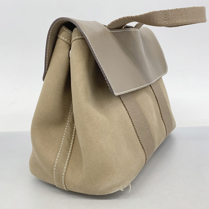 【5pa0984】エルメス トートバッグ ヴァルパライソPM トワルシェブロン エトゥープ シルバー金具【中古】レディース