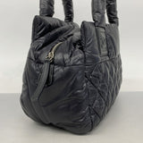 【5pa0985】シャネル ハンドバッグ コココクーン ナイロン ブラック シルバー金具【中古】レディース