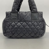 【5pa0985】シャネル ハンドバッグ コココクーン ナイロン ブラック シルバー金具【中古】レディース