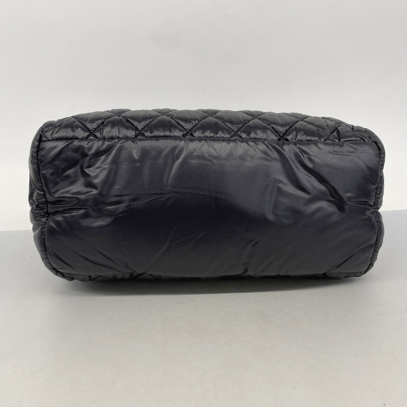 【5pa0985】シャネル ハンドバッグ コココクーン ナイロン ブラック シルバー金具【中古】レディース