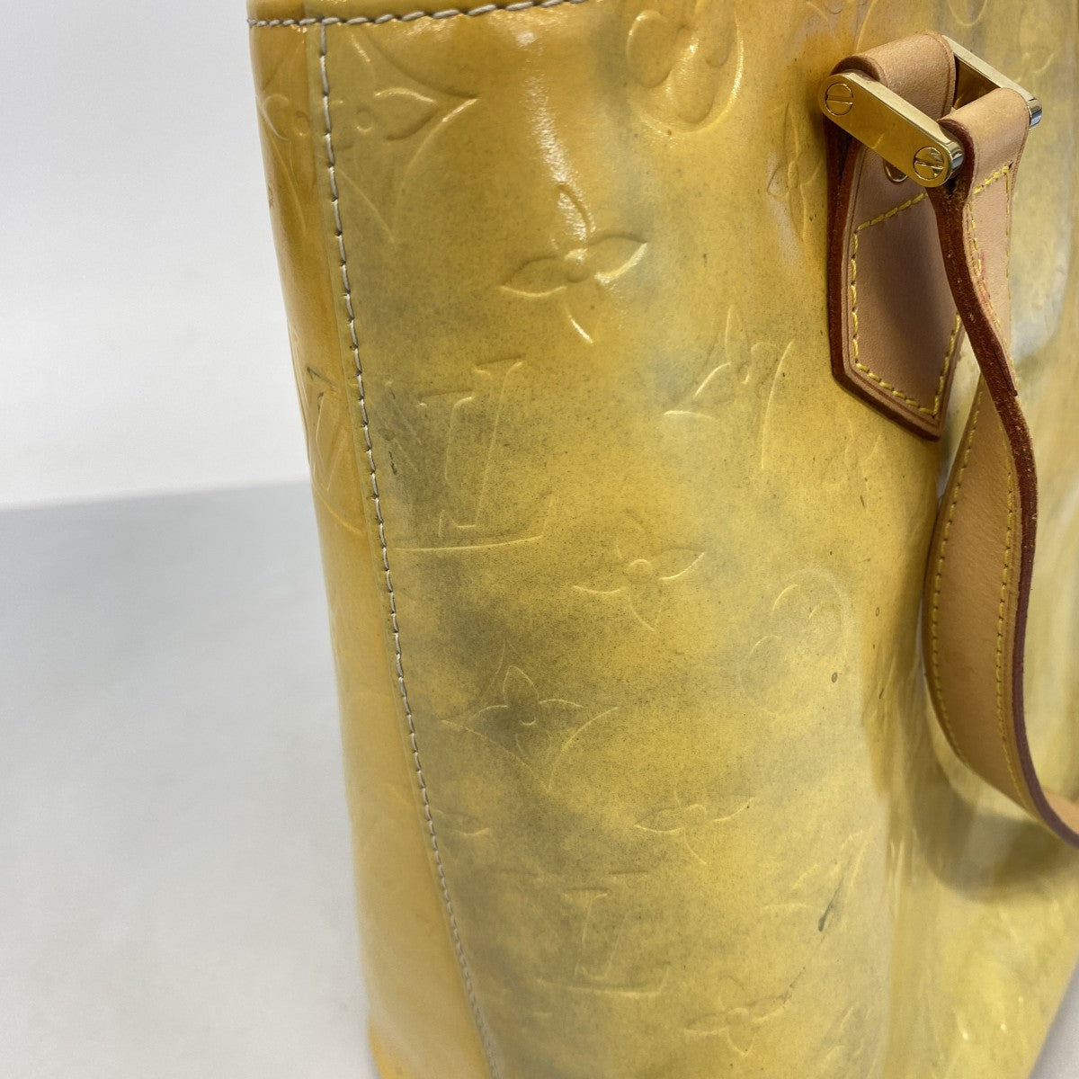 【5pa0987】ルイヴィトン トートバッグ ヴェルニ ヒューストン M91053 グリ【中古】レディース