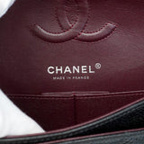 【5pa0993-e】シャネル ショルダーバッグ マトラッセ Wフラップ Wチェーン キャビアスキン ブラック シルバー金具【中古】レディース