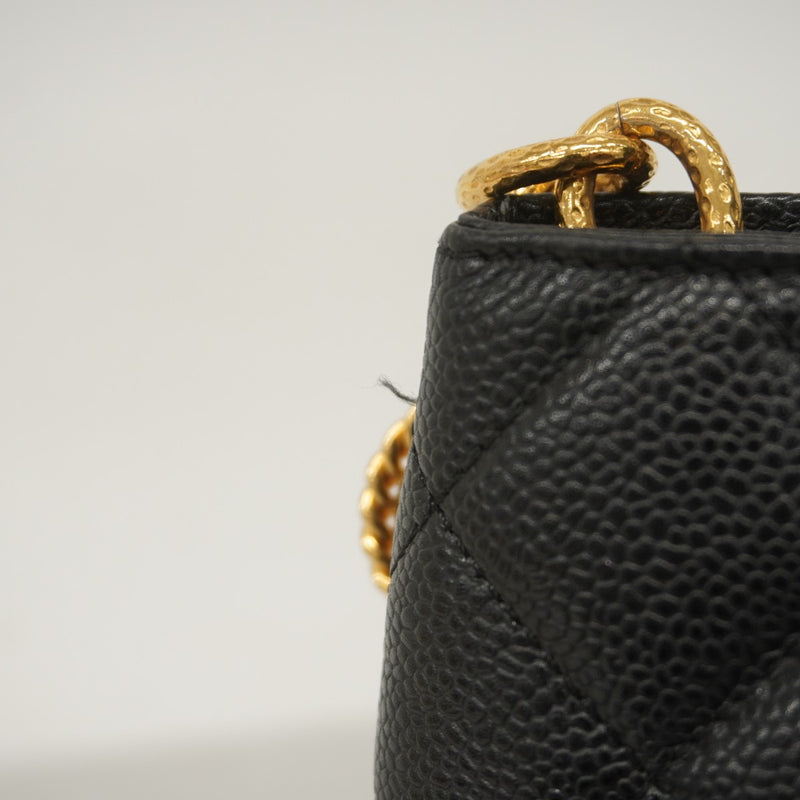 5pa0999】シャネル トートバッグ 復刻トート キャビアスキン ブラック