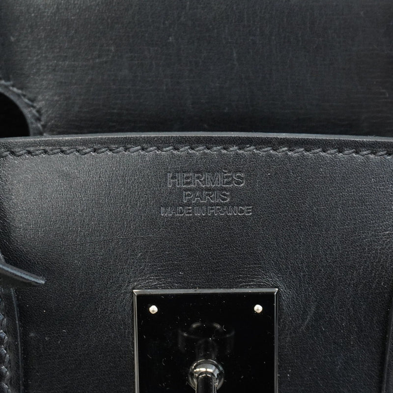 【5pa1222-g-h】エルメス ハンドバッグ バーキン30 ボックスカーフ ソーブラック □N刻印【中古】