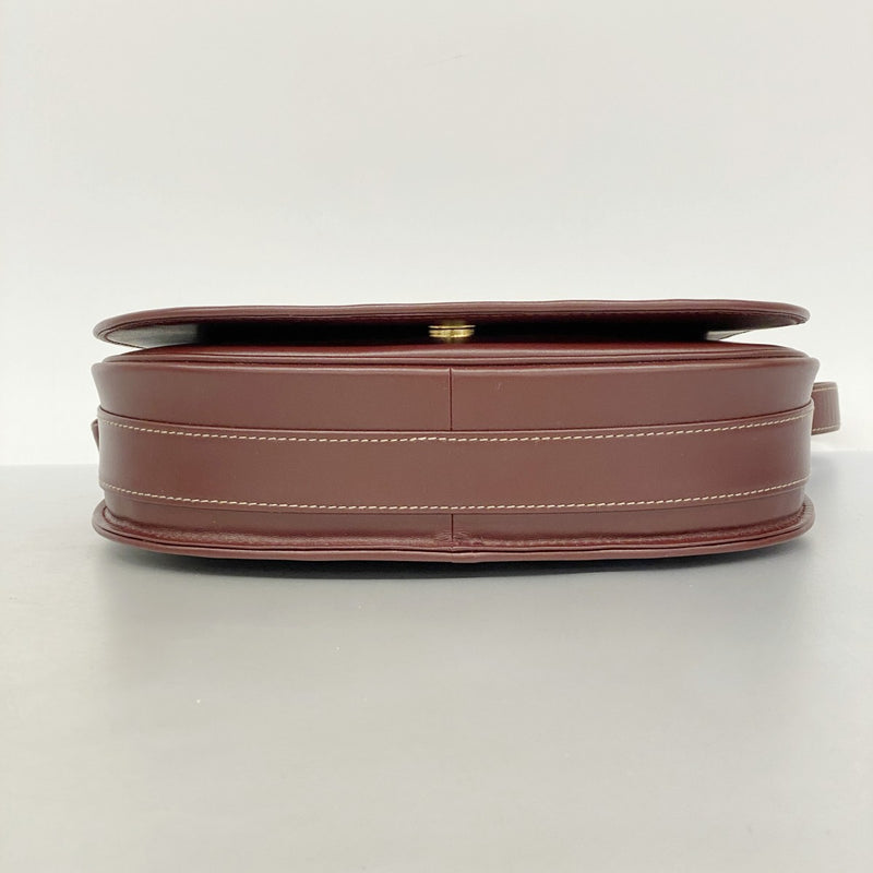 5pa1271】カルティエ ショルダーバッグ マスト レザー ボルドー