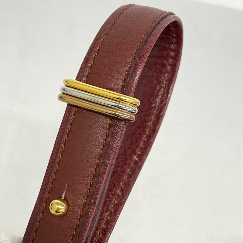 5pa1313】カルティエ ショルダーバッグ マスト レザー ボルドー